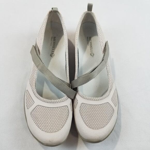 Merrell Womens 9.5 Taupe Mary Jane Mesh Walking Shoes Comfort Strap Lightweight - Picture 4 of 10